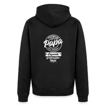 Bester Papa der Welt - Lustiges Vatertag T-Shirt - Unisex Premium Bio Zip Hoodie - Schwarz - Hinten - Nico (187cm)