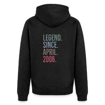 Légende depuis avril 2006 - Veste à capuche bio Premium Unisexe - noir - Dos - Nico (187cm)
