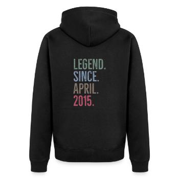 Légende depuis avril 2015 - Veste à capuche bio Premium Unisexe - noir - Dos - Nico (187cm)