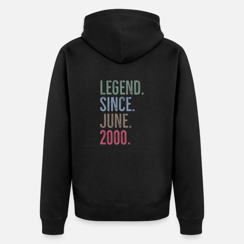Legende seit Juni 2000 - Unisex Premium Bio Zip Hoodie - Schwarz