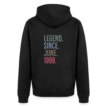 Légende depuis juin 1999 - Veste à capuche bio Premium Unisexe - noir - Dos - Nico (187cm)