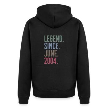 Légende depuis juin 2004 - Veste à capuche bio Premium Unisexe - noir - Dos - Nico (187cm)