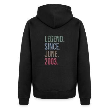 Légende depuis juin 2003 - Veste à capuche bio Premium Unisexe - noir - Dos - Nico (187cm)
