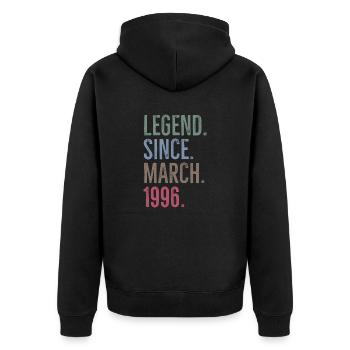 Légende depuis mars 1996 - Veste à capuche bio Premium Unisexe - noir - Dos - Nico (187cm)