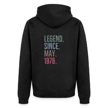 Légende depuis mai 1976 - Veste à capuche bio Premium Unisexe - noir - Dos - Nico (187cm)