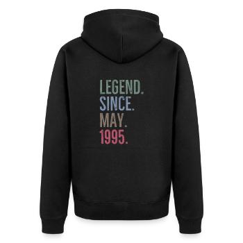 Légende depuis mai 1995 - Veste à capuche bio Premium Unisexe - noir - Dos - Nico (187cm)