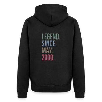 Légende depuis mai 2000 - Veste à capuche bio Premium Unisexe - noir - Dos - Nico (187cm)