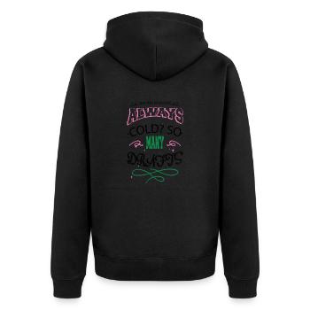 love funny books lover book fan present idea - Unisex Premium Bio Zip Hoodie - Schwarz - Hinten - Nico (187cm)