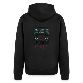 doggie bachhund cool beruf vergolder - Unisex Premium Bio Zip Hoodie - Schwarz - Hinten - Nico (187cm)