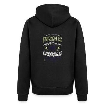 birthday present idea bodybuilding awesome - Unisex Premium Bio Zip Hoodie - Schwarz - Hinten - Nico (187cm)