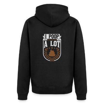 I poop a lot - Unisex Premium Organic Zip Hoodie - black - Back - Nico (187cm)