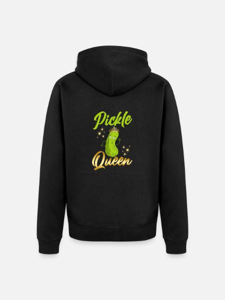 Pickle Queen Cucumber Pickles - Unisex Premium Bio Zip Hoodie - Schwarz