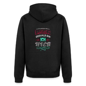 tier geburtstagsgeschenkidee witzig geek haustier - Unisex Premium Bio Zip Hoodie - Schwarz - Hinten - Nico (187cm)