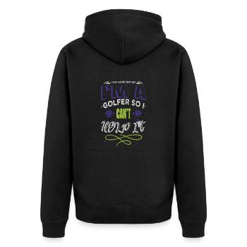 Golf Golf Clubs Geek Gift Funny Animals Sayings - Unisex Premium Organic Zip Hoodie - black - Back - Nico (187cm)