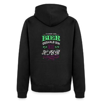 geburtstagsgeschenk lustige tshirts - Unisex Premium Bio Zip Hoodie - Schwarz - Hinten - Nico (187cm)
