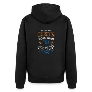joke auto mechanic airline mechanic gift - Unisex Premium Organic Zip Hoodie - black - Back - Nico (187cm)