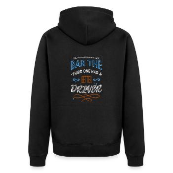 automation funny gift statement cool awesome - Unisex Premium Bio Zip Hoodie - Schwarz - Hinten - Nico (187cm)