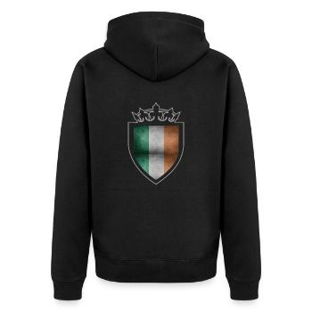 Irlande, drapeau, armoiries par Ahapix - Veste à capuche bio Premium Unisexe - noir - Dos - Nico (187cm)