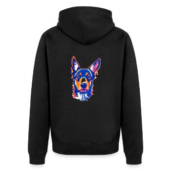 Chien de berger Chien Propriétaire de chien Propriétaire de chien - Veste à capuche bio Premium Unisexe - noir - Dos - Nico (187cm)