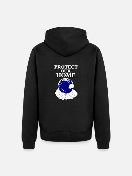 Protect Our Home / Planet Earth - Unisex Premium Organic Zip Hoodie - black