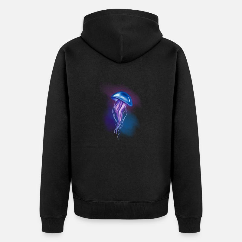 Méduse Méduse Aquarelle Cadeau d’art - Veste à capuche bio Premium Unisexe - noir