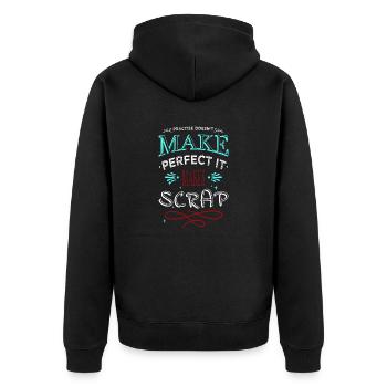 Statement Men A Carpenters Prayer Tshirts - Unisex Premium Organic Zip Hoodie - black - Back - Nico (187cm)