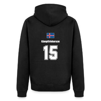 Island Trikot Nr.15 - Unisex Premium Bio Zip Hoodie - Schwarz - Hinten - Nico (187cm)