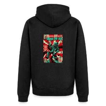 Wassersport - Unisex Premium Bio Zip Hoodie - Schwarz - Hinten - Nico (187cm)