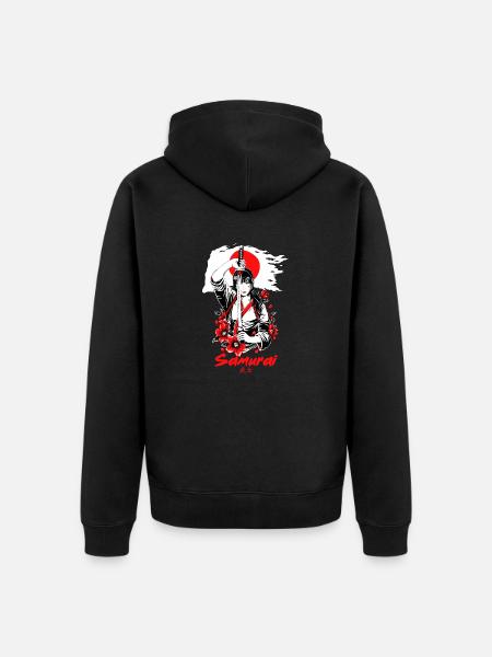 Japan Samurai Anime - Unisex Premium Bio Zip Hoodie - Schwarz