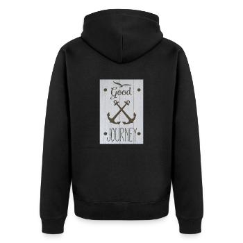 good journey - Unisex Premium Bio Zip Hoodie - Schwarz - Hinten - Nico (187cm)