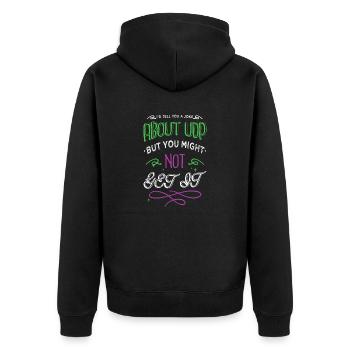 ethical encrypt jokes anonymous hacker - Unisex Premium Bio Zip Hoodie - Schwarz - Hinten - Nico (187cm)