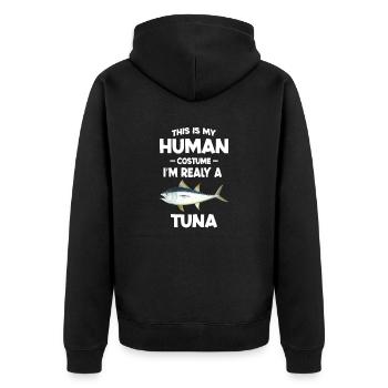 This is My Human Costume I m Really a Tuna - Veste à capuche bio Premium Unisexe - noir - Dos - Nico (187cm)
