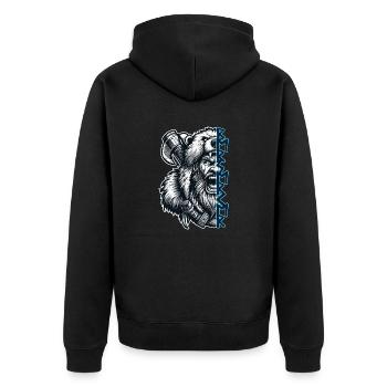 Berserker with Runes - Unisex Premium Organic Zip Hoodie - black - Back - Nico (187cm)