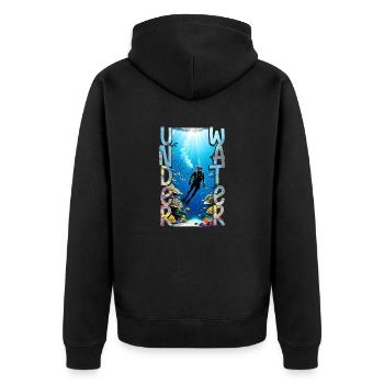 Scuba diving - Unisex Premium Organic Zip Hoodie - black - Back - Nico (187cm)