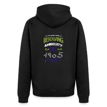 anniversaire cadeau idée rédacteur humour cadeau fun - Veste à capuche bio Premium Unisexe - noir - Dos - Nico (187cm)