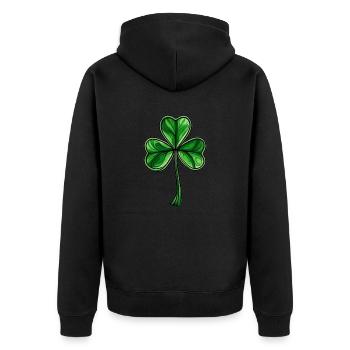 Shamrock Fête de la Saint-Patrick Shamrock irlandais - Veste à capuche bio Premium Unisexe - noir - Dos - Nico (187cm)