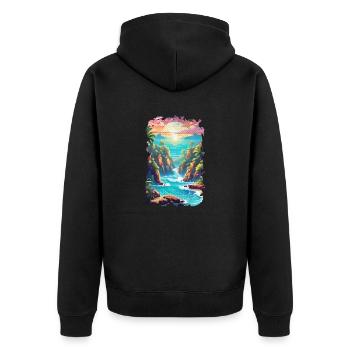 plage vacances soleil mer - Veste à capuche bio Premium Unisexe - noir - Dos - Nico (187cm)