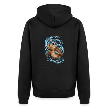 Bonne baignade tortue ! - Veste à capuche bio Premium Unisexe - noir - Dos - Nico (187cm)