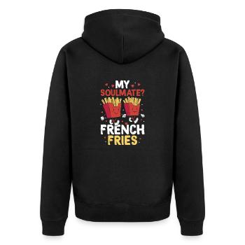 : My Crunchy Soulmate - Unisex Premium Bio Zip Hoodie - Schwarz - Hinten - Nico (187cm)