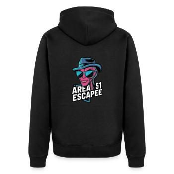 Area 51 Escapee - Unisex Premium Organic Zip Hoodie - black - Back - Nico (187cm)