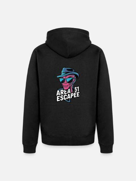 Area 51 Escapee - Unisex Premium Organic Zip Hoodie - black