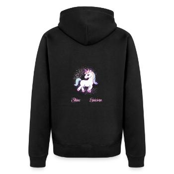 Glitter Fitness Licorne - Veste à capuche bio Premium Unisexe - noir - Dos - Nico (187cm)