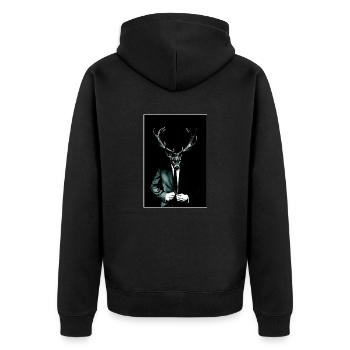 Deer Gentleman - Veste à capuche bio Premium Unisexe - noir - Dos - Nico (187cm)