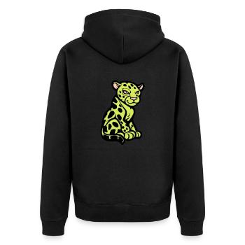 gepard tier comic - Unisex Premium Bio Zip Hoodie - Schwarz - Hinten - Nico (187cm)