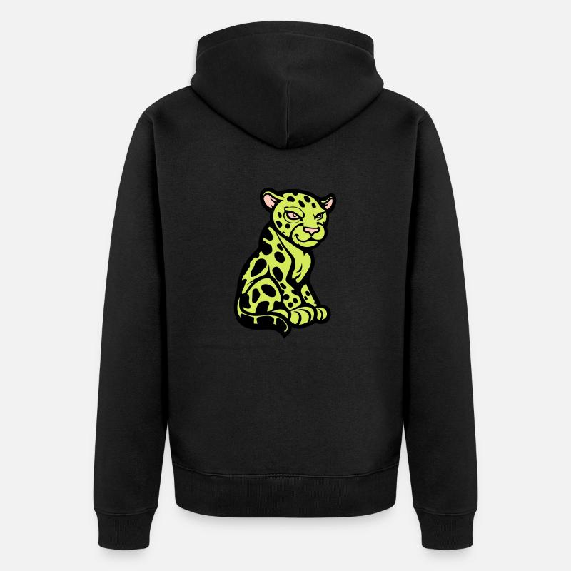 Bande dessinée Guépard Animal - Veste à capuche bio Premium Unisexe - noir