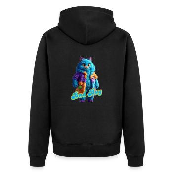 Monster 17 - Unisex Premium Bio Zip Hoodie - Schwarz - Hinten - Nico (187cm)