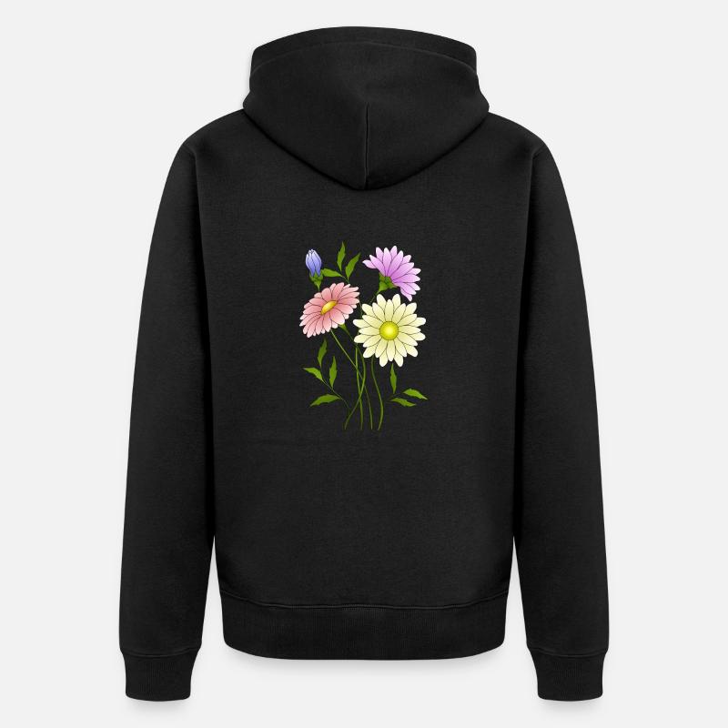 Fleur - Veste à capuche bio Premium Unisexe - noir