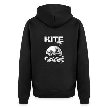 Kitesurfing - Unisex Premium Organic Zip Hoodie - black - Back - Nico (187cm)