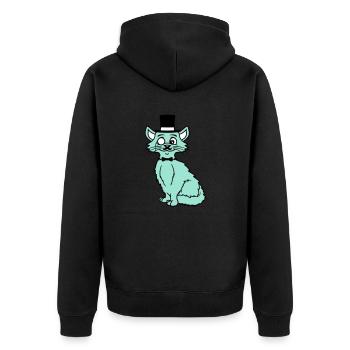Sir Cat Gentleman Chapeau haut de forme Monocle Rich Gentleman - Veste à capuche bio Premium Unisexe - noir - Dos - Nico (187cm)