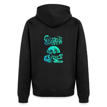 kitesurfen - Unisex Premium Bio Zip Hoodie - Schwarz - Hinten - Nico (187cm)